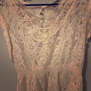 Cream lace top